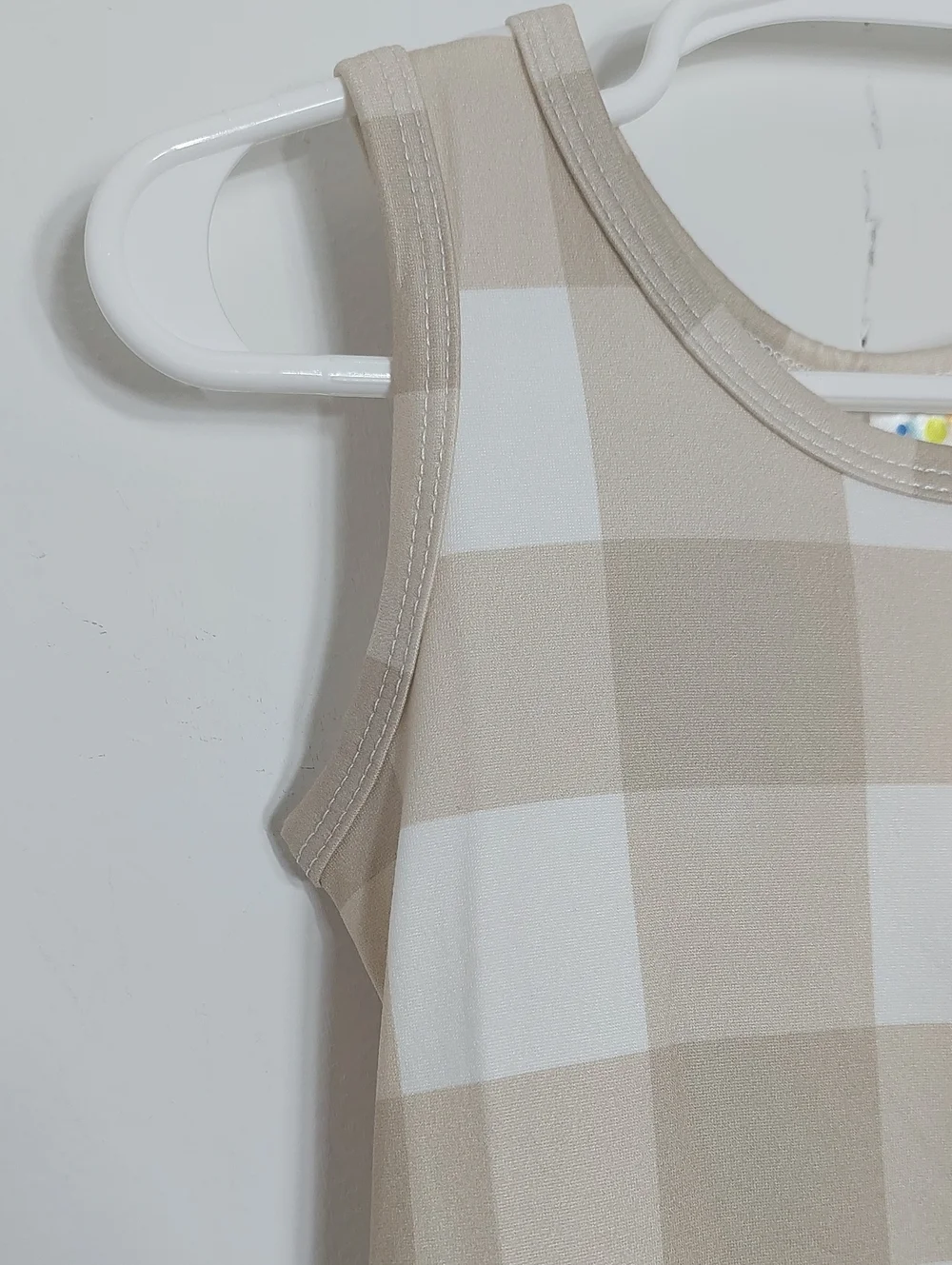 Dot Dot Smile Girls Dress Size 2T Sandstone Check Print Tank Style FLAWED Twirl
